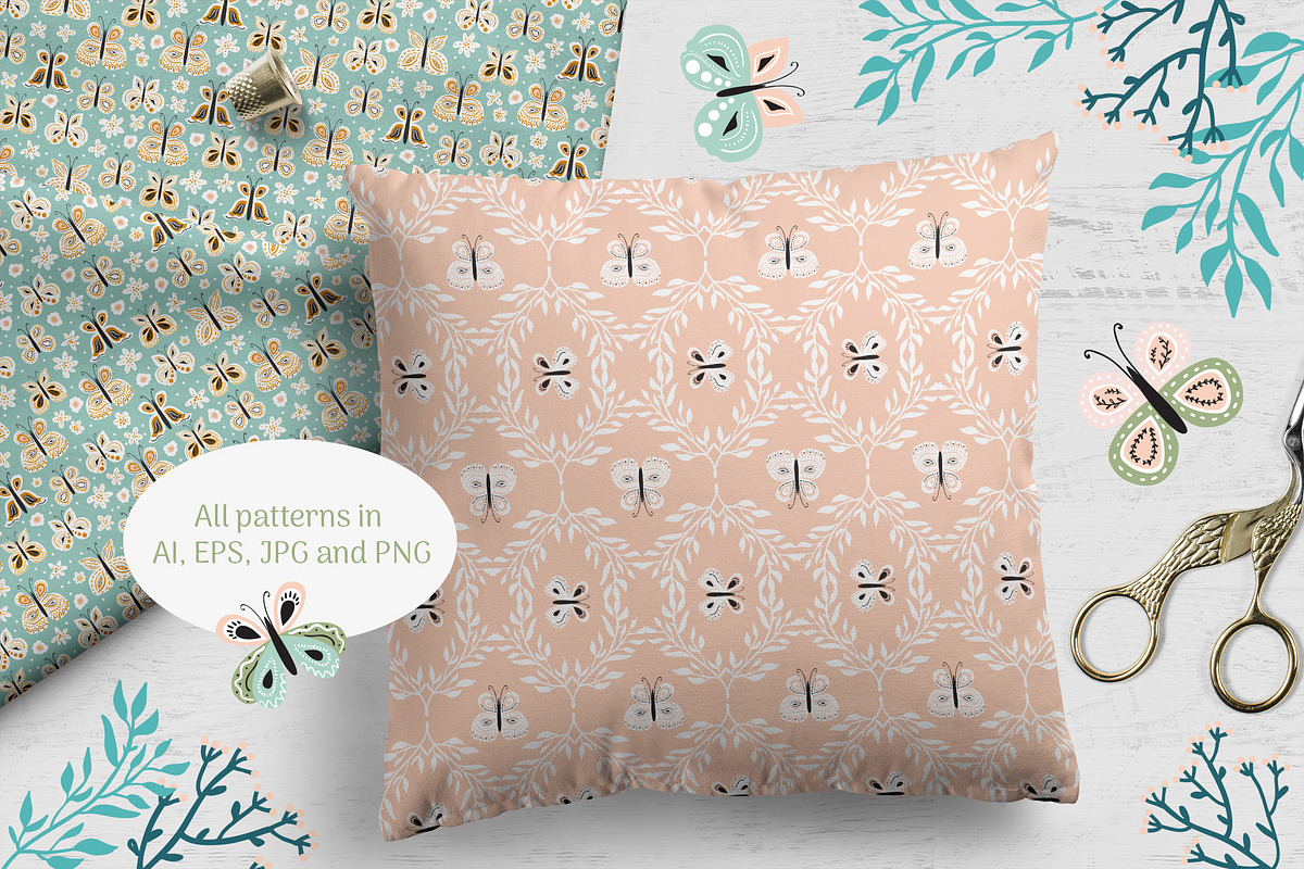 Butterflies patterns collection, a Pattern Graphic by Cozy pattern shop (Photo 8 of 8)