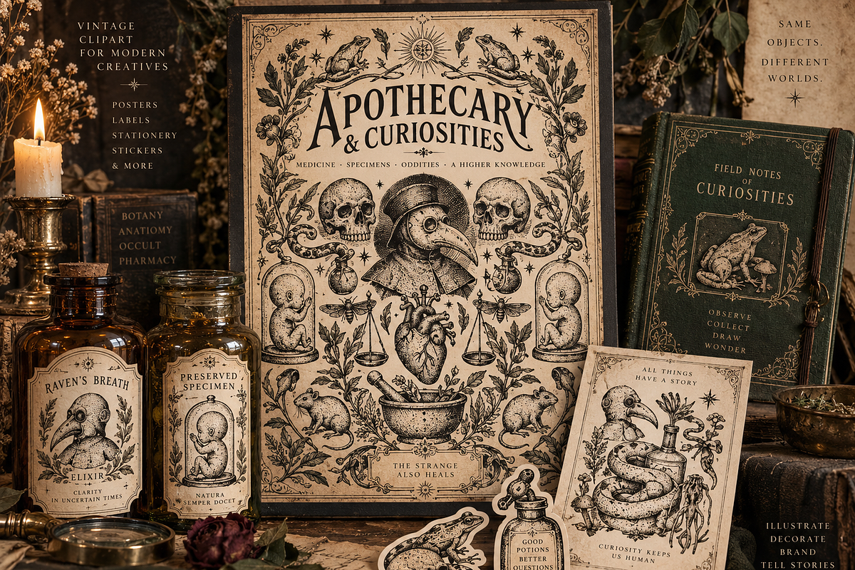 Apothecary & Curiosities vector, an Object Illustration by Elena Mykhailenko (Photo 7 of 7)