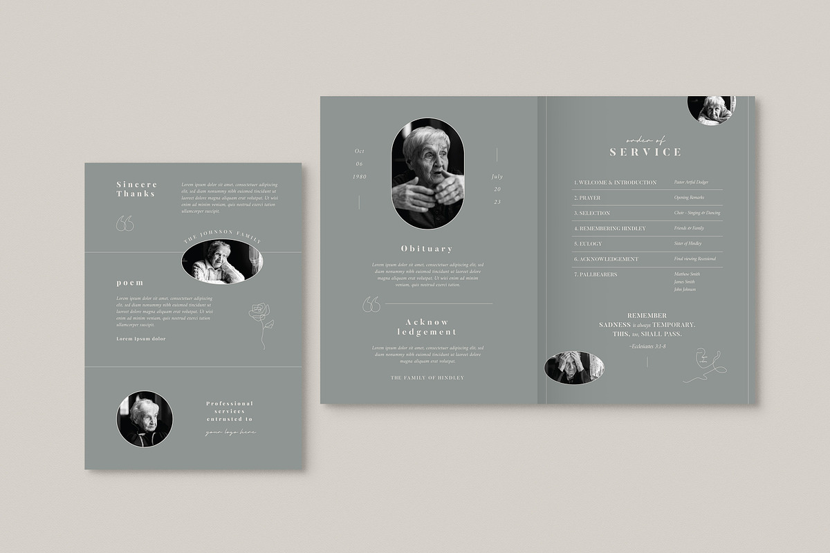 Simple Classic Funeral Program, an Invitation Template by Vynetta (Photo 4 of 6)