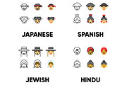 180 People of the world ICONS, an Outline Icon by beguima (Thumbnail 9 of 9)