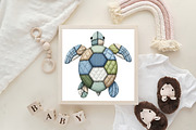 Patchwork Sea Turtle Fabric Summer P, an Illustration by CraftArtStudio (Thumbnail 4 of 4)