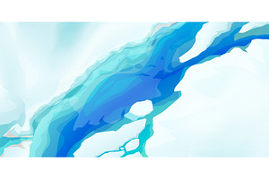 a frozen glacier with pure blue, an Illustration by IfH
