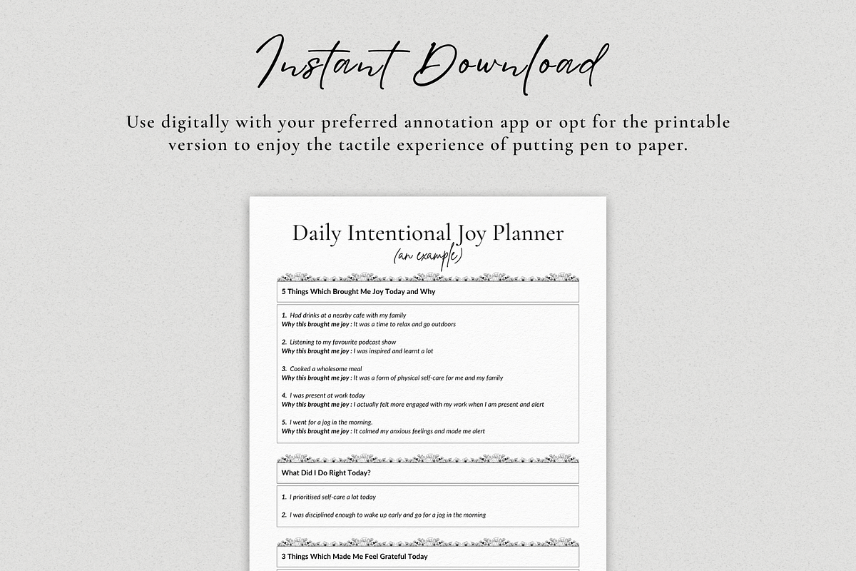 Intentional Joy Journal Planner, a Print Template by The Chaos Project (Photo 6 of 6)