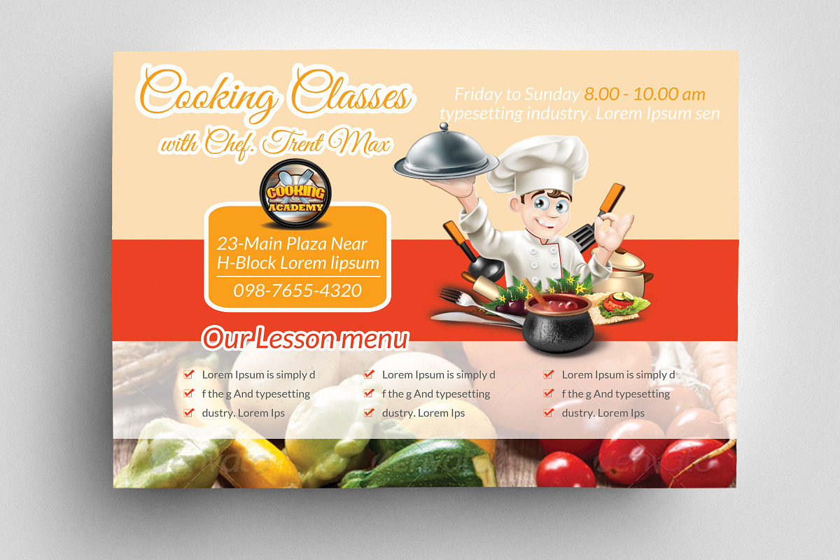 Cooking Class Horizontal Flyer, a Flyer Template by Psd Templates (Photo 2 of 3)