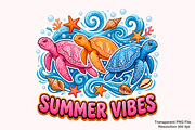 Summer Vibes Turtle PNG, a Graphic by Clipart Bloom (Thumbnail 1 of 3)