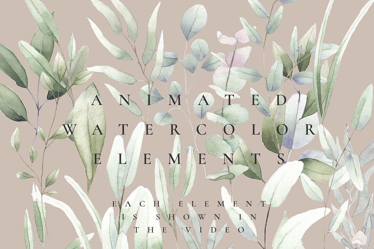 ANIMATED Watercolor Foliage & Gold, a Decorative Illustration by January Bloom (Photo 4 of 12)