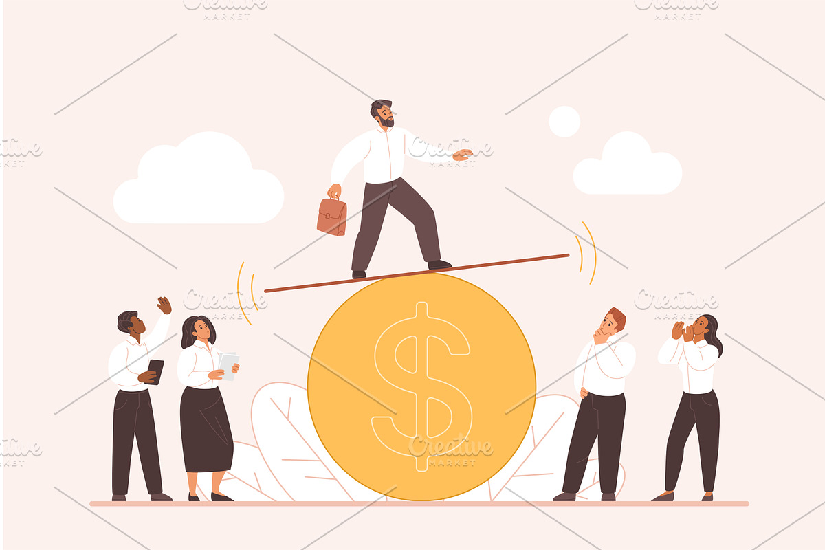 Financial control balance stock, a Person Illustration by Lemberg Vector