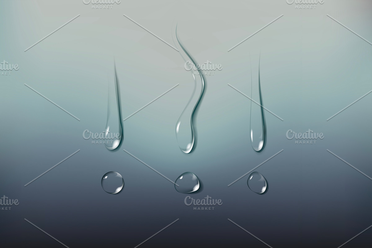 Realistic water drops / tears, an Illustration by George Rod (Photo 1 of 3)