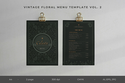 Vintage Floral Menu Vol.2