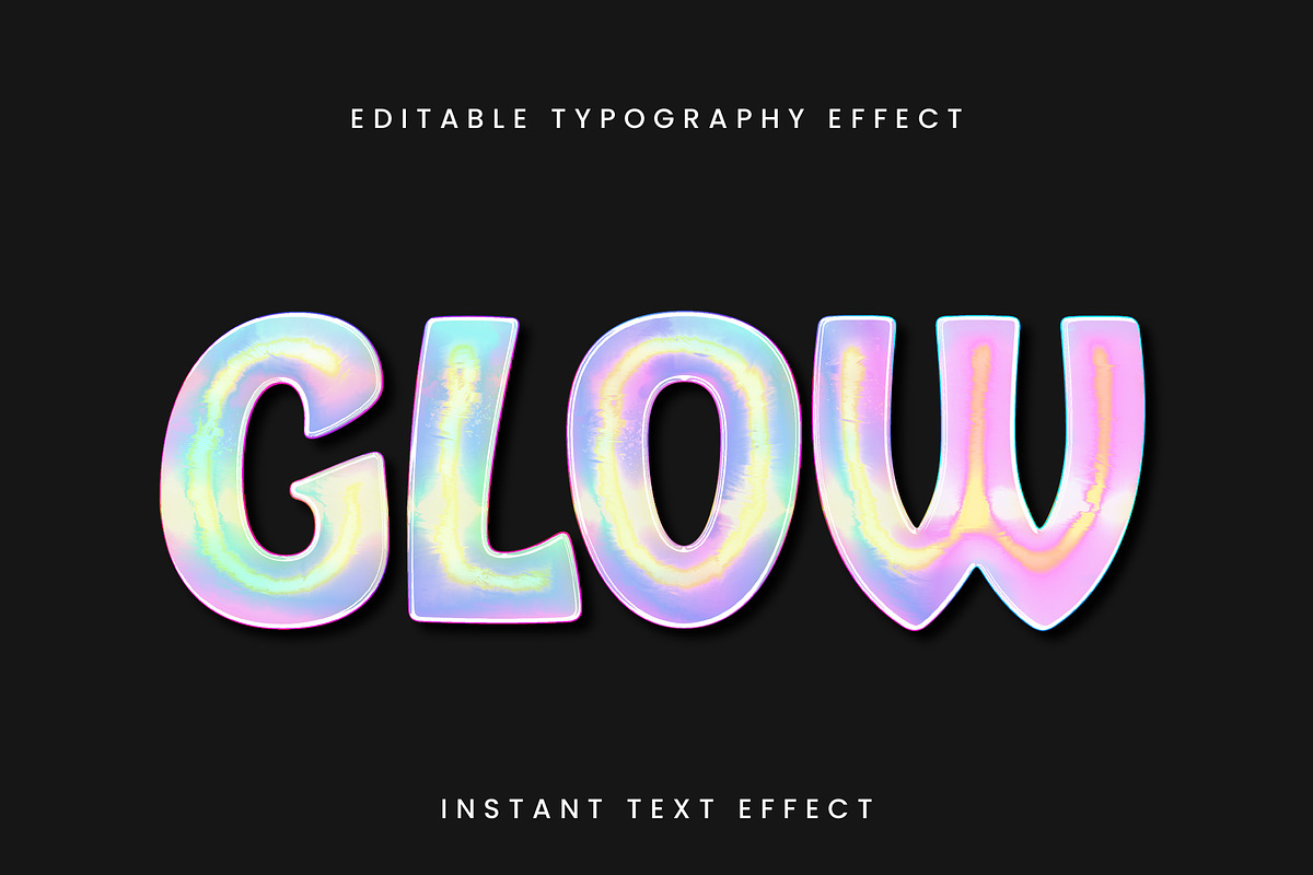 Glow Holographic Text Effect