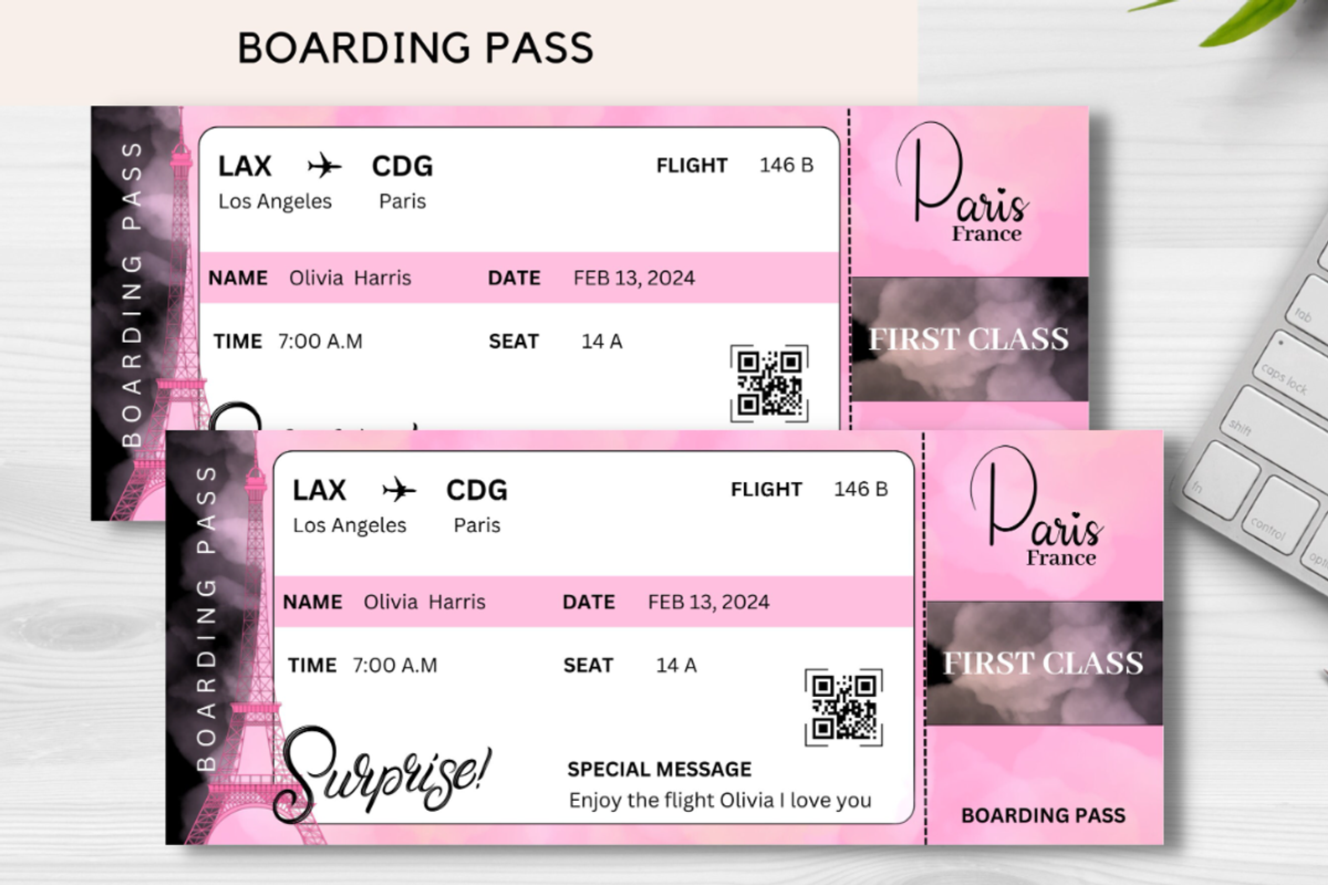Editable Boarding Pass Template, a Card Template by YasdeyDesigns (Photo 6 of 7)
