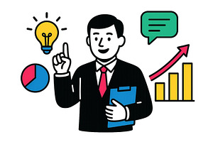 Business professional presenting, a Finance Illustration by ZinetroN