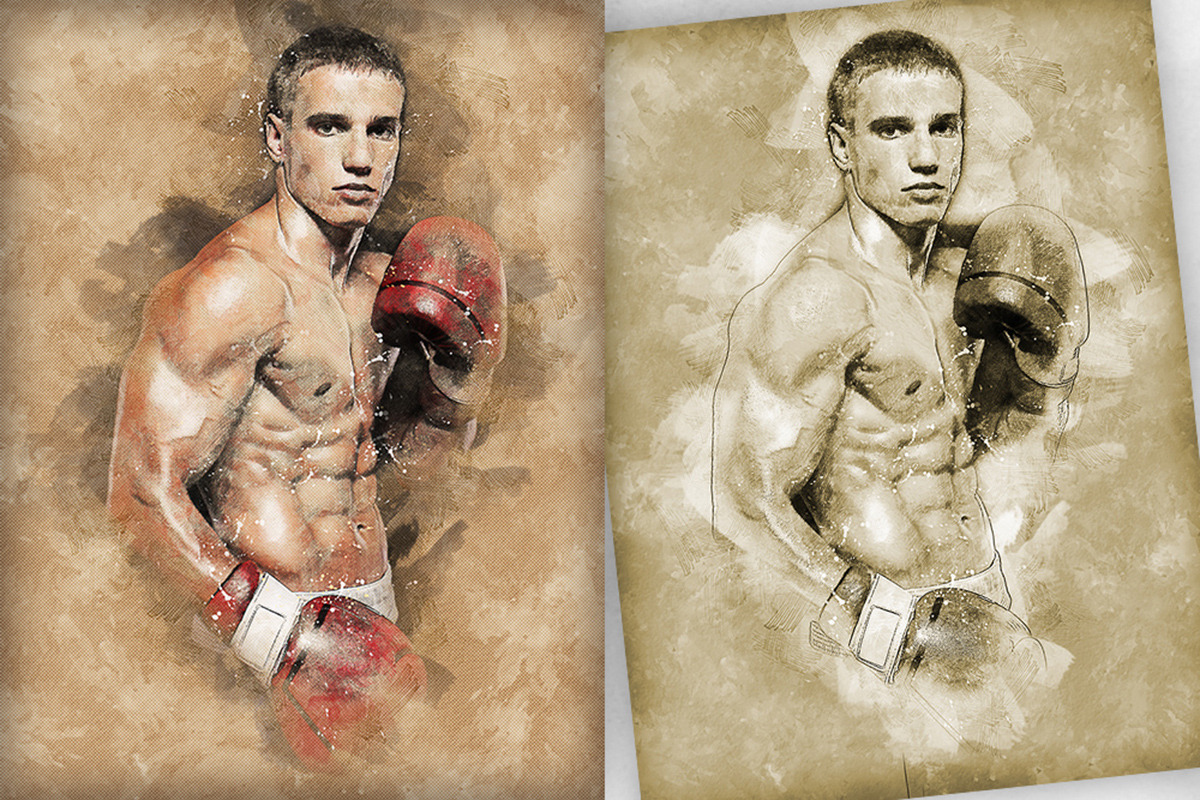 Retro Illustrations Photoshop Action, an Action Add-On by GorynArt (Photo 12 of 22)