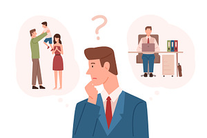 Choosing between career and family, a Person Illustration by Good Studio