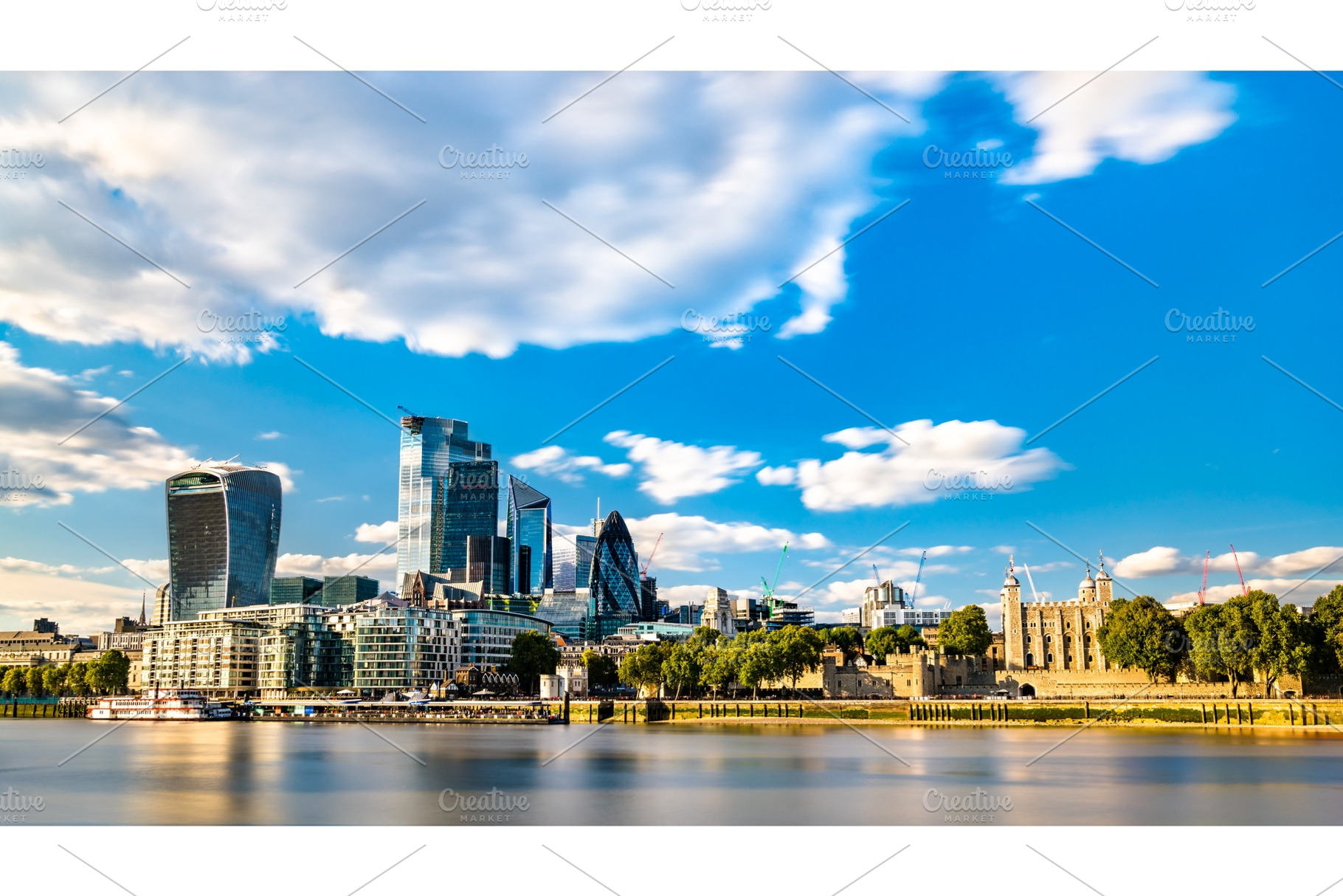 Skyscrapers and the Tower of London, an Architecture Photo by Leonid Andronov