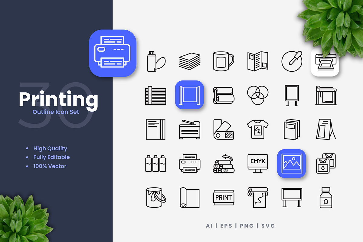Printing Outline Icons, an Outline Icon by Upnowgraphic