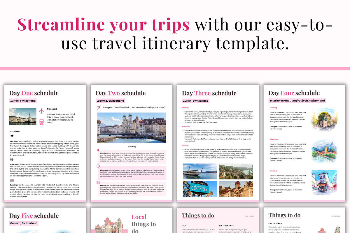 Travel Itinerary Canva Template preview 5