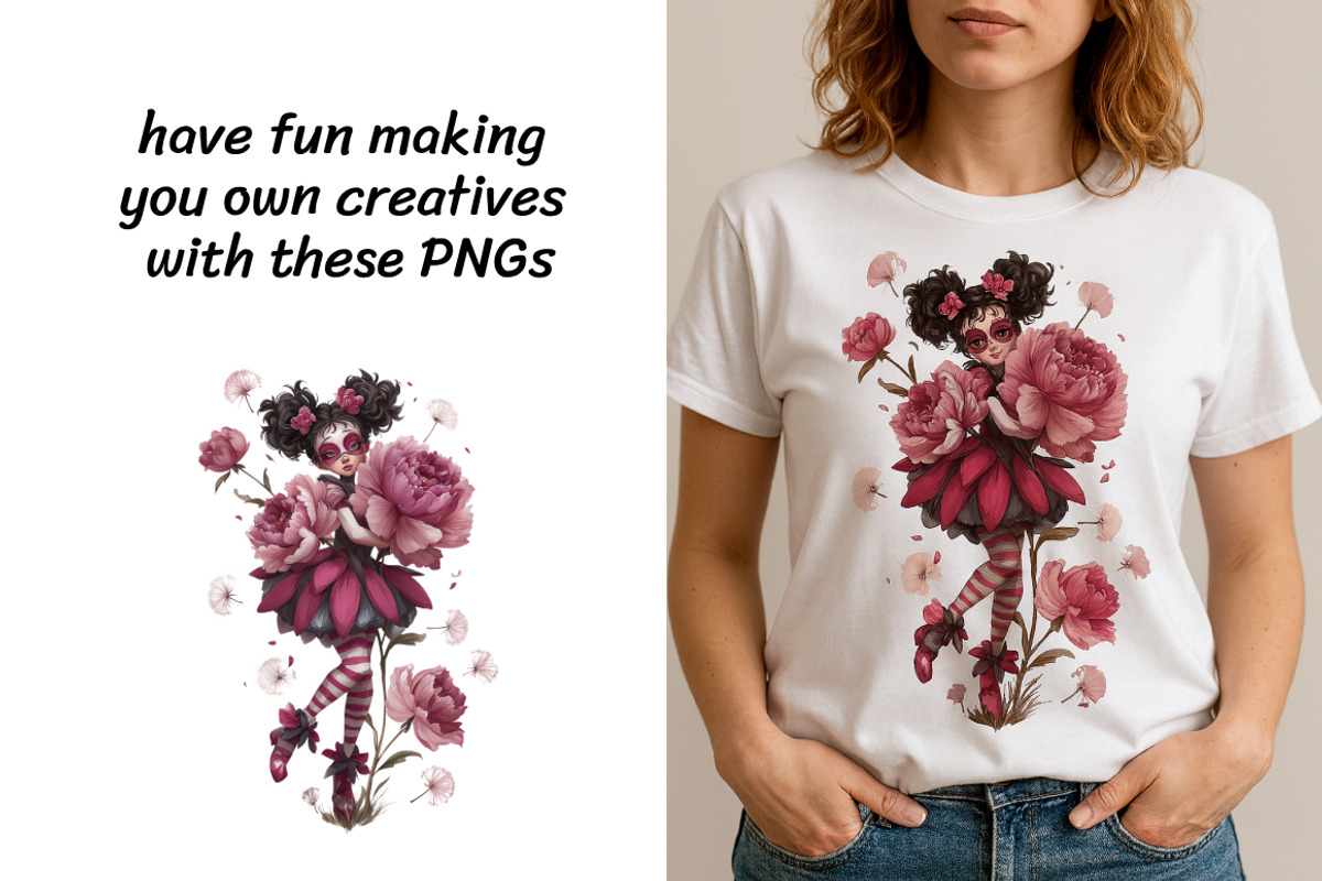 Floral Fairy Clipart Bundle, a Person Illustration by InkyQueenArt (Photo 3 of 5)