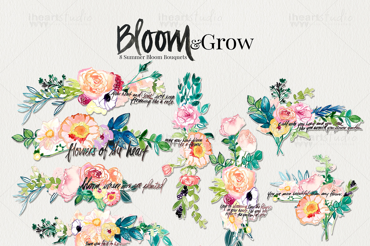 Bloom & Grow Watercolors, an Illustration by iHeartStudio (Photo 2 of 3)
