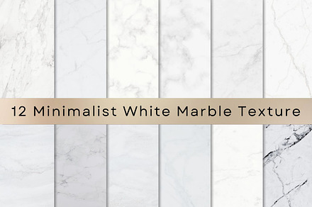 12 Minimalist White Marble Textures, a Texture Graphic by UniqueMe