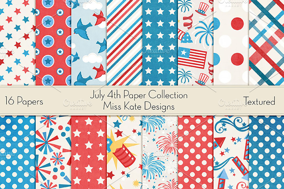 July 4th Paper Collection, a Pattern Graphic by Miss Kate
