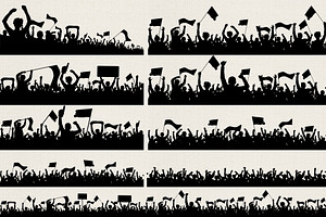 People Crowd Silhouettes