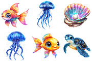 The Magical Ocean Sublimation Bundle, an Illustration by Watercolor design (Thumbnail 4 of 4)
