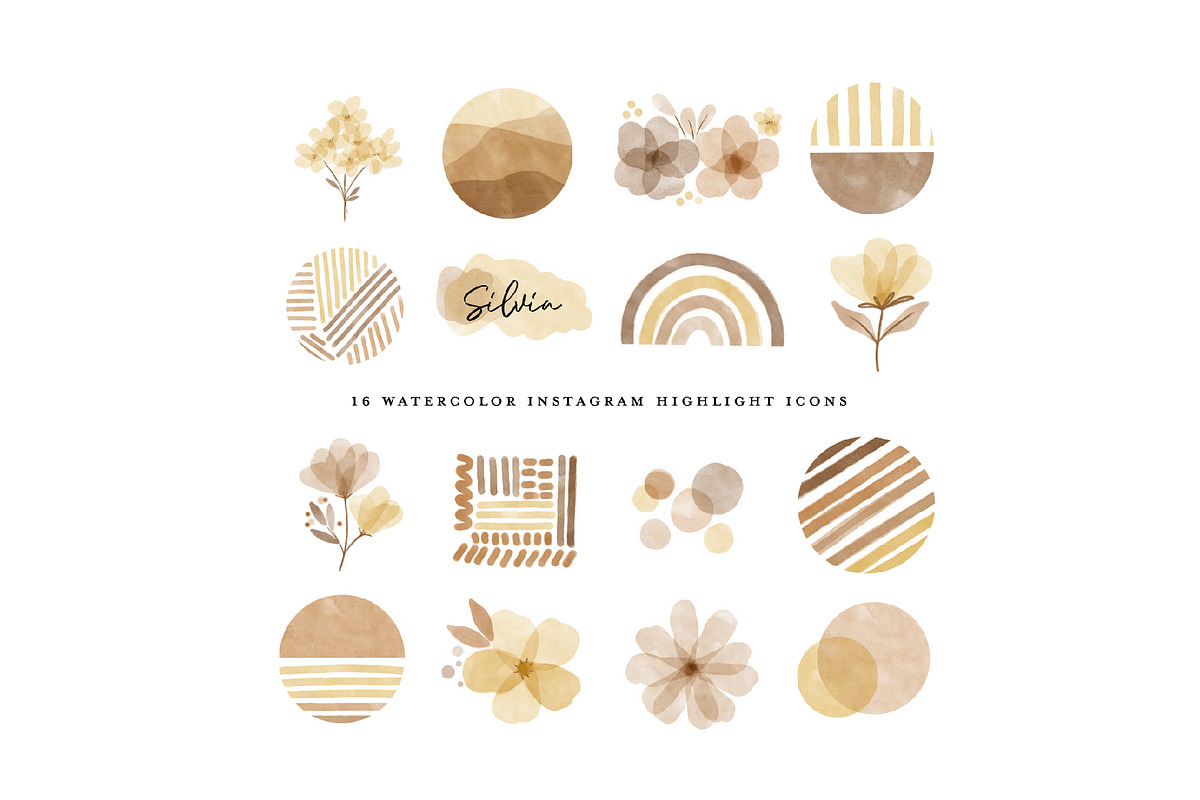 64 Watercolor Instagram Highlight, a Work Illustration by beatriceviyiwi (Photo 5 of 5)