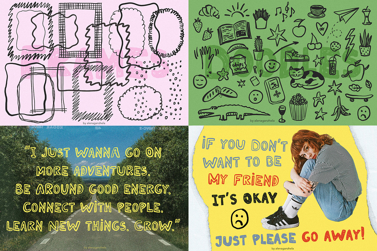 Handwritten FONT BUNDLE, a Handwritten Font by alenaganzhela (Photo 4 of 22)