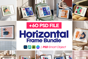 60+ Landscape Frame Mockup PSD