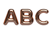 Copper Metallic Alphabet, Numbers, an Illustration by Stellalunarts (Thumbnail 1 of 4)