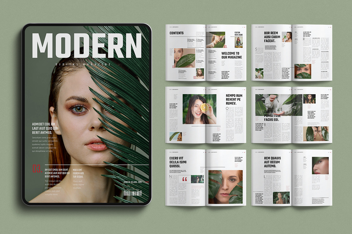 Digital Magazine Layout Template, a Magazine Template by TemplatesForest