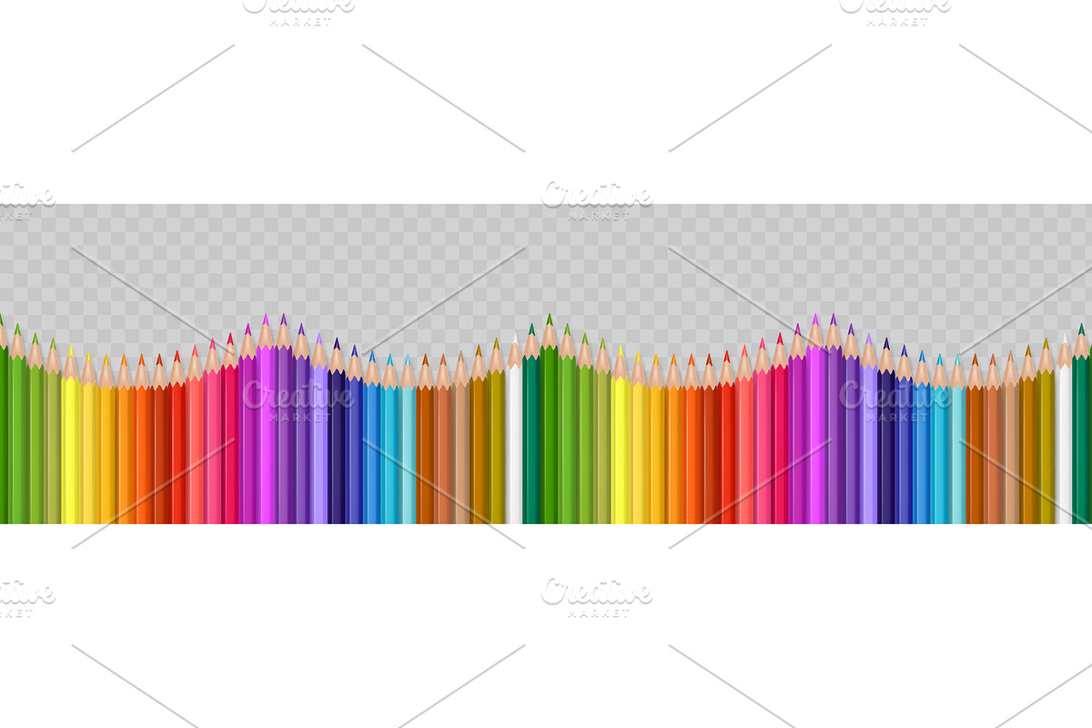 Pencil seamless border for school, an Object Illustration by Frogella