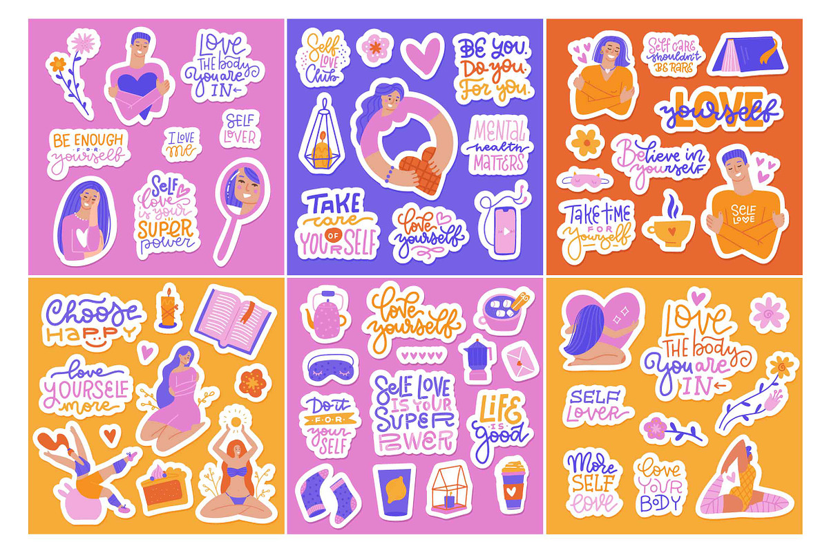 Love yourself: Self Love graphic set, a Person Illustration by Lana Sham (Photo 2 of 14)