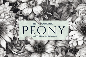 Peony - Sketch Flower Patterns, a Pattern Graphic by Pixel Perfect Patterns