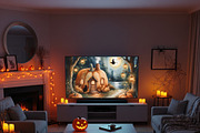 Halloween Pumpkin House with Witch, a Background Graphic by Floraphoria (Thumbnail 10 of 10)