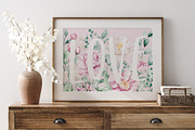 Pink and white watercolor flowers, a Card Template by Larisa Maslova (Thumbnail 3 of 12)