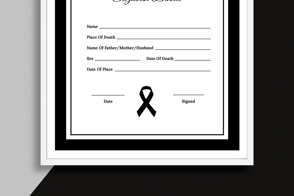 Death Certificate Template, a Stationery Template by MightyDesign (Photo 3 of 7)