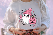 Spooky Ghost Breast Cancer Halloween, an Illustration by designcity5 (Thumbnail 4 of 8)