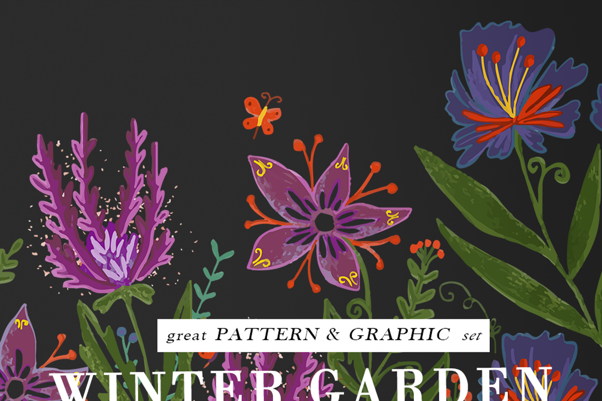 Winter Garden Folk Art, a Pattern Graphic by Arie Clares (Photo 12 of 13)