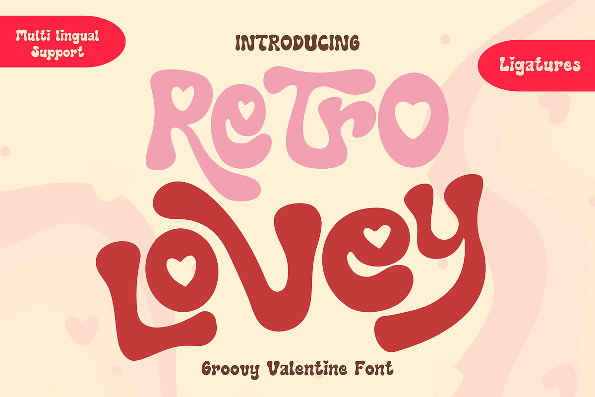 Retro Lovey - Valentine’s Day font, a Handwritten Font by Brown Cupple (Photo 1 of 8)
