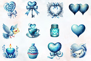 Serene blue valentine clipart, an Illustration by RobertsArt (Thumbnail 2 of 7)