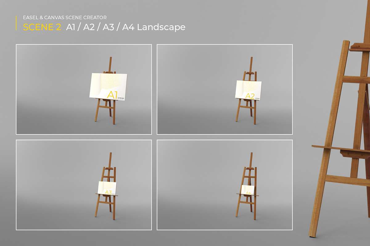 Easel & Canvas Scene Creator, a Product Mockup by KIPET (Photo 10 of 18)