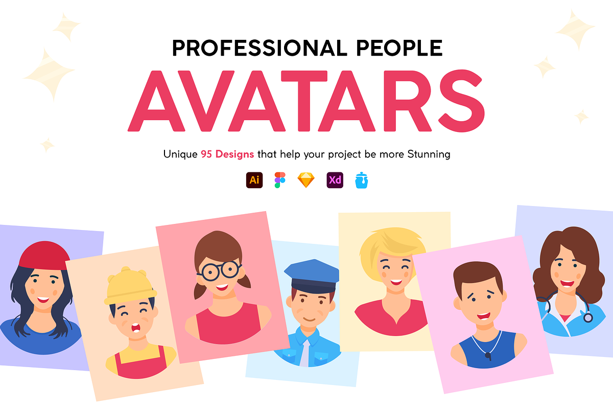 Professional People Avatars, an Emoji Icon by Brickclay (Photo 1 of 8)