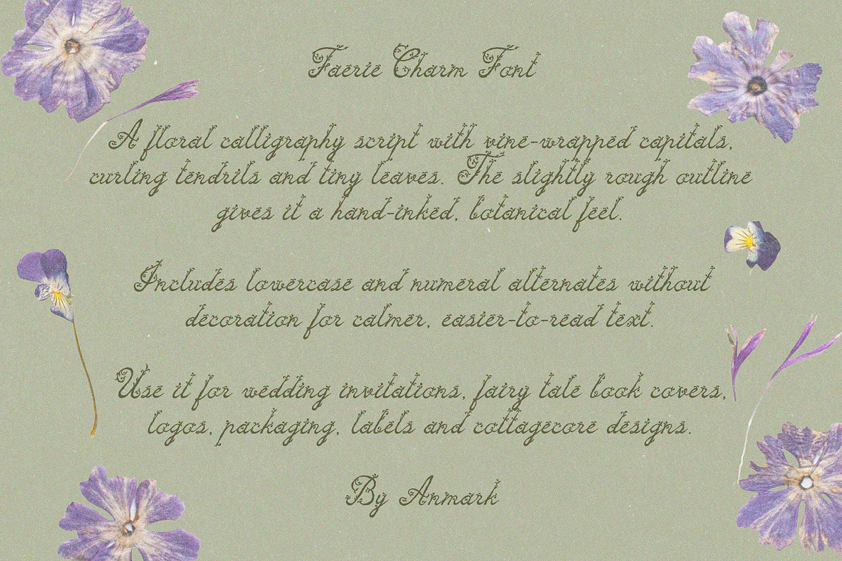 Faerie Charm Whimsical Floral Font, a Script Font by AnMark (Photo 10 of 14)