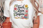 Floral Teacher Sublimation Design, a Seasonal Illustration by DreamPrint404 (Thumbnail 5 of 6)