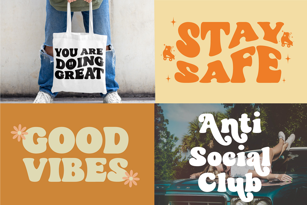 The Modern Groovy Retro Font Bundle, a Handwritten Font by Prestige Artsy Studio (Photo 8 of 9)