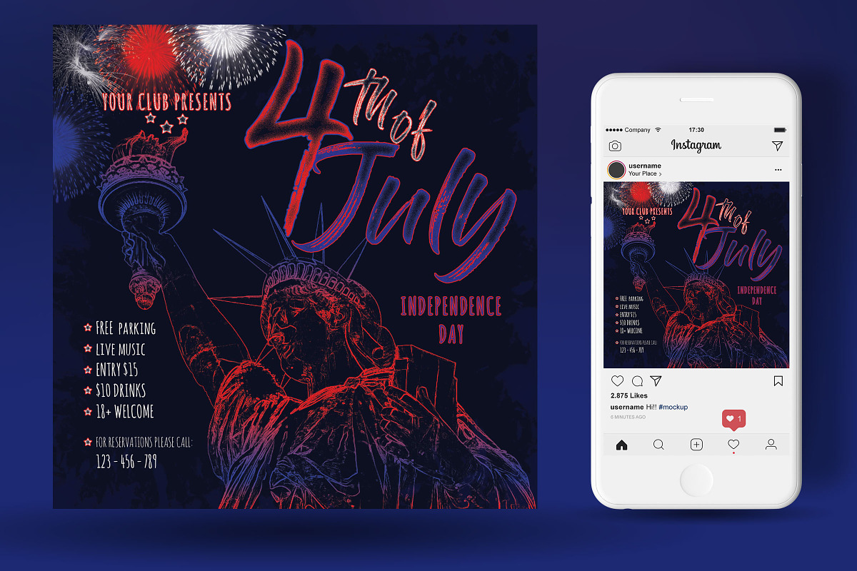 4th of july Independence Day Flyer, a Flyer Template by Artolus