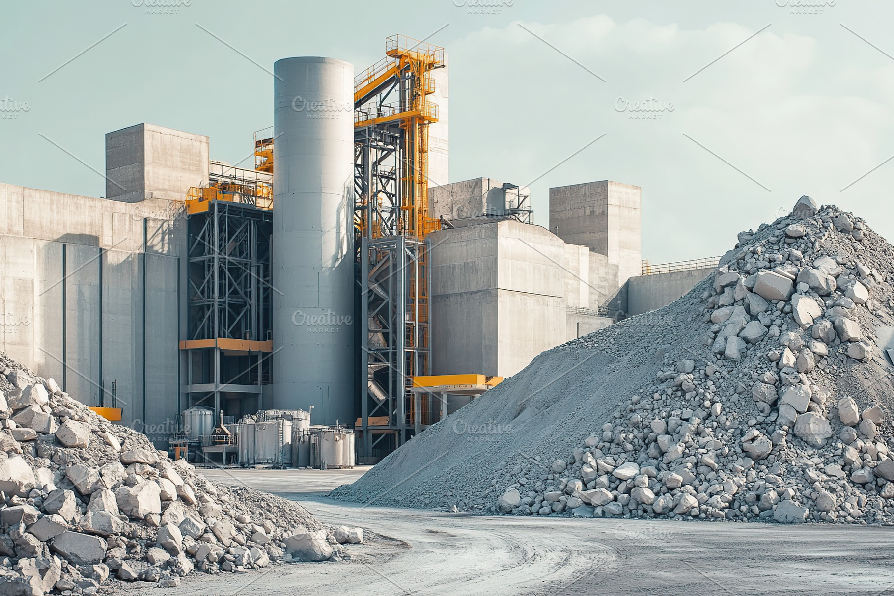 Cement factory empty and without activity due to the industrial and labor crisi, an Industrial Photo by AlyaAnd