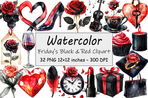 Friday's Black & Red Clipart, an Illustration by Design Market